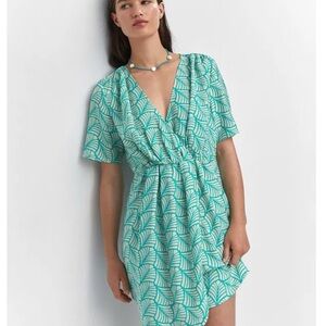 Mango Green Swim Coverup with Wrap Design